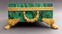 Early 19th Century Russian Empire Ormolu Mounted Malachite Box Casket