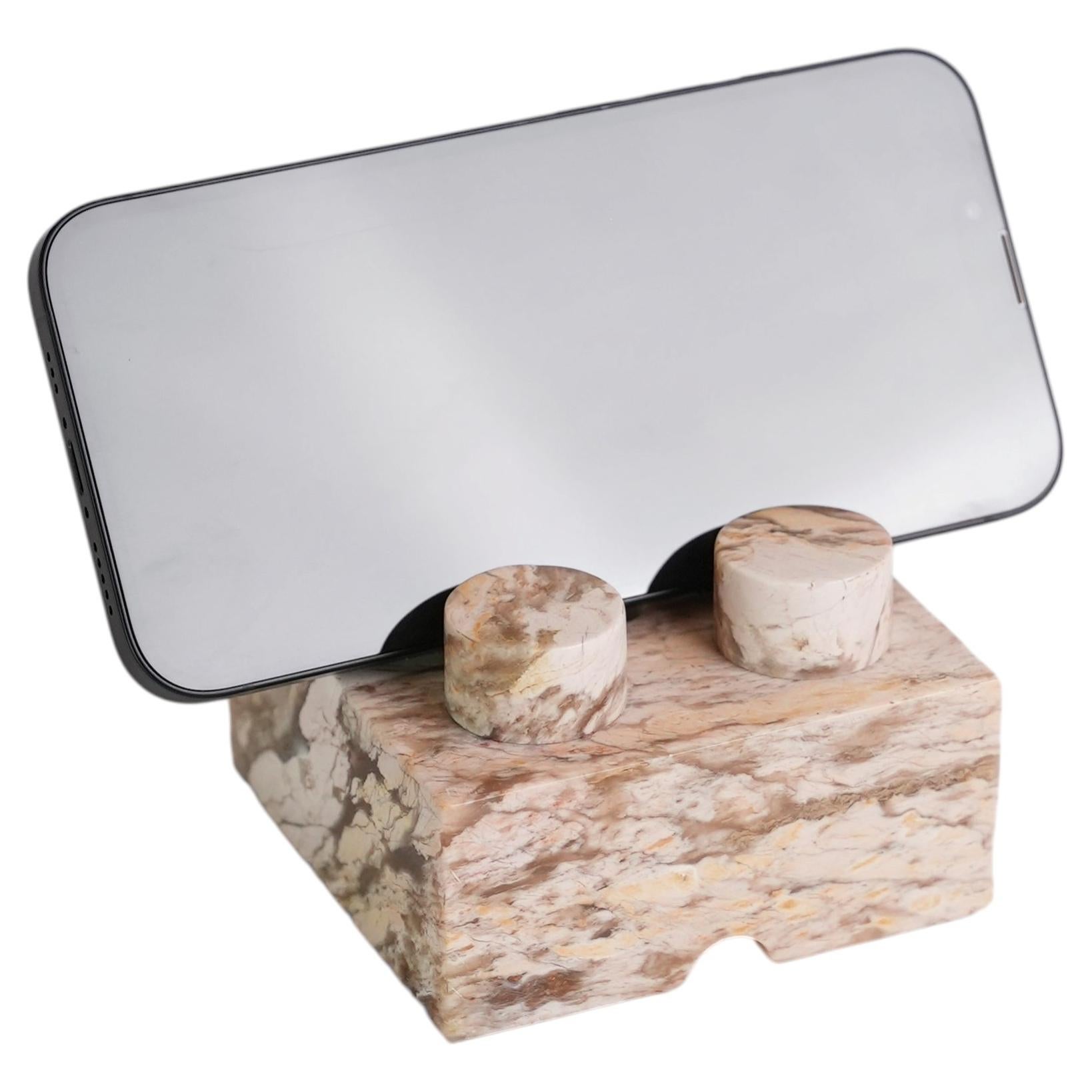 Gemstone Brick Phonestand - Creamy Soapstone