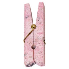 Piedra preciosa decorativa Pinza para ropa sucia - Rodonita rosa