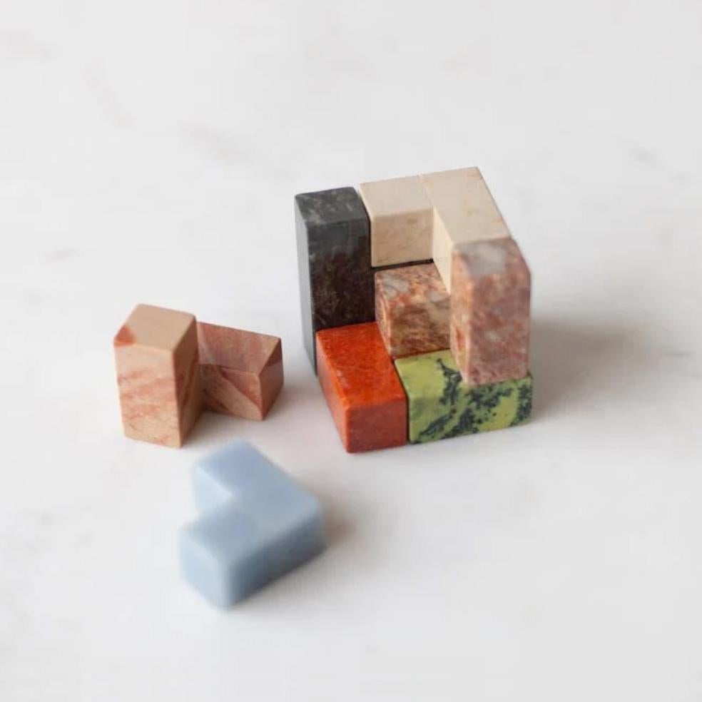 XXI secolo e contemporaneo Puzzle di pietre preziose colorate Soma Cube 3D in vendita
