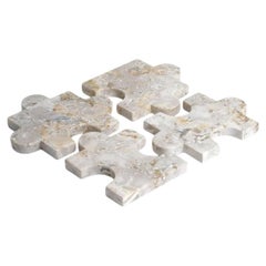 Handgefertigte Untersetzer aus Speckstein in Puzzleform Set aus Steinuntersetzern