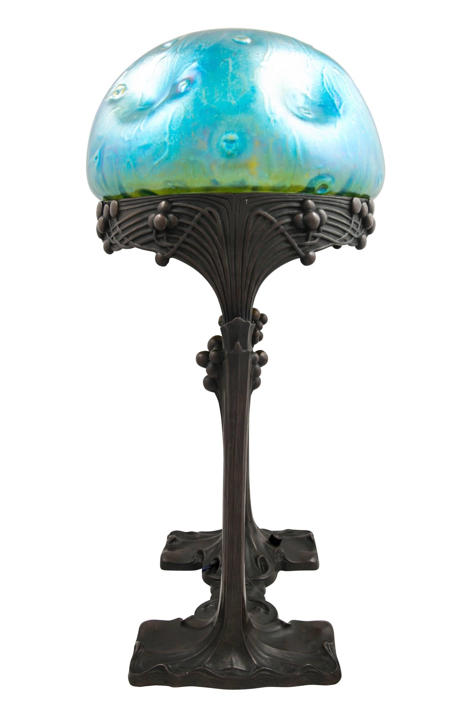 Loetz, Gustav Gurschner, Lampe Rusticana, Wien, um 1902, Jugendstil (Österreichisch)
