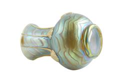 Rare Loetz Phenomen Gre 1/64 Vase Blue with Yellow Drops Signed, 1901