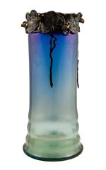 Monumental Loetz Vase Cobalt Luna Iris 1900-1901, E. Bakalowits Sons