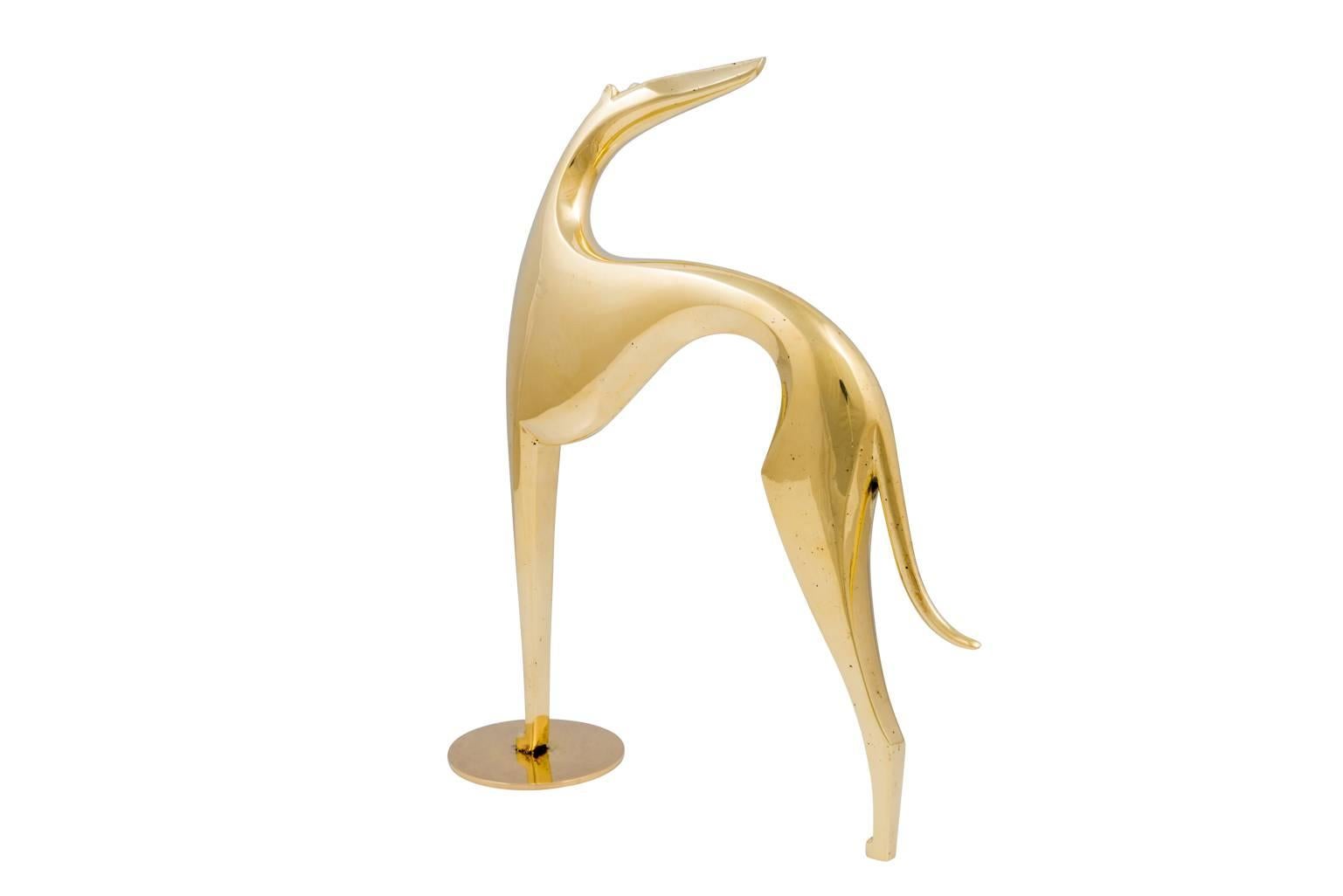 Mid-Century Modern Werkstätte Hagenauer Greyhound Brass Figurine, circa 1950