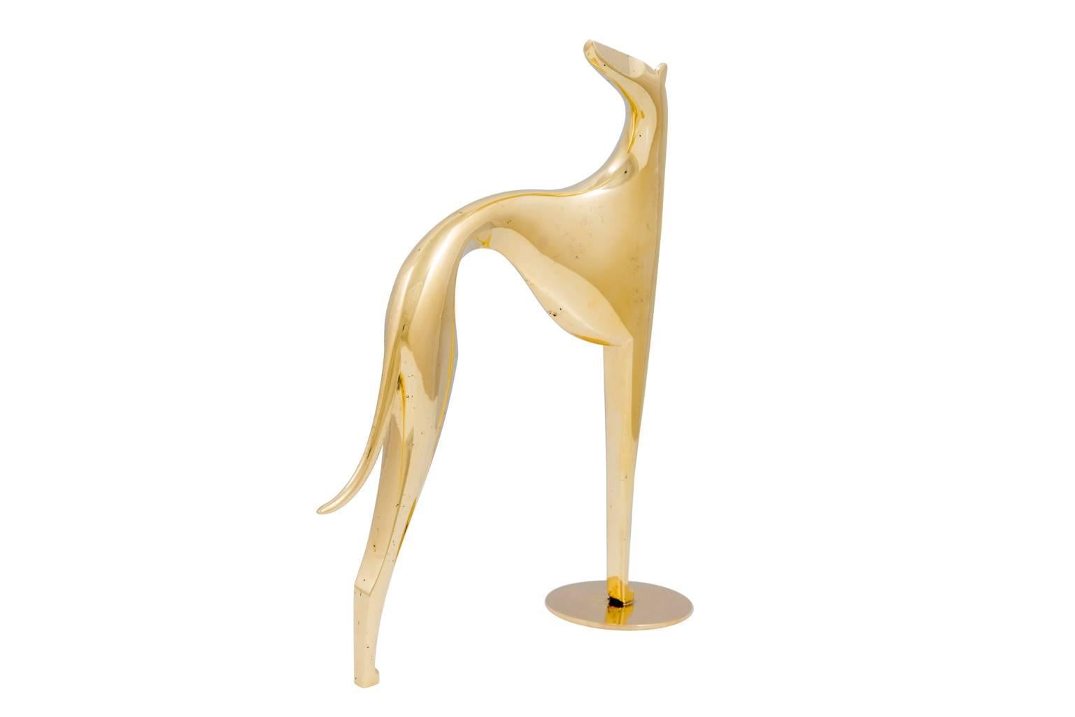 Werkstätte Hagenauer Greyhound Brass Figurine, circa 1950 In Excellent Condition In Vienna, AT