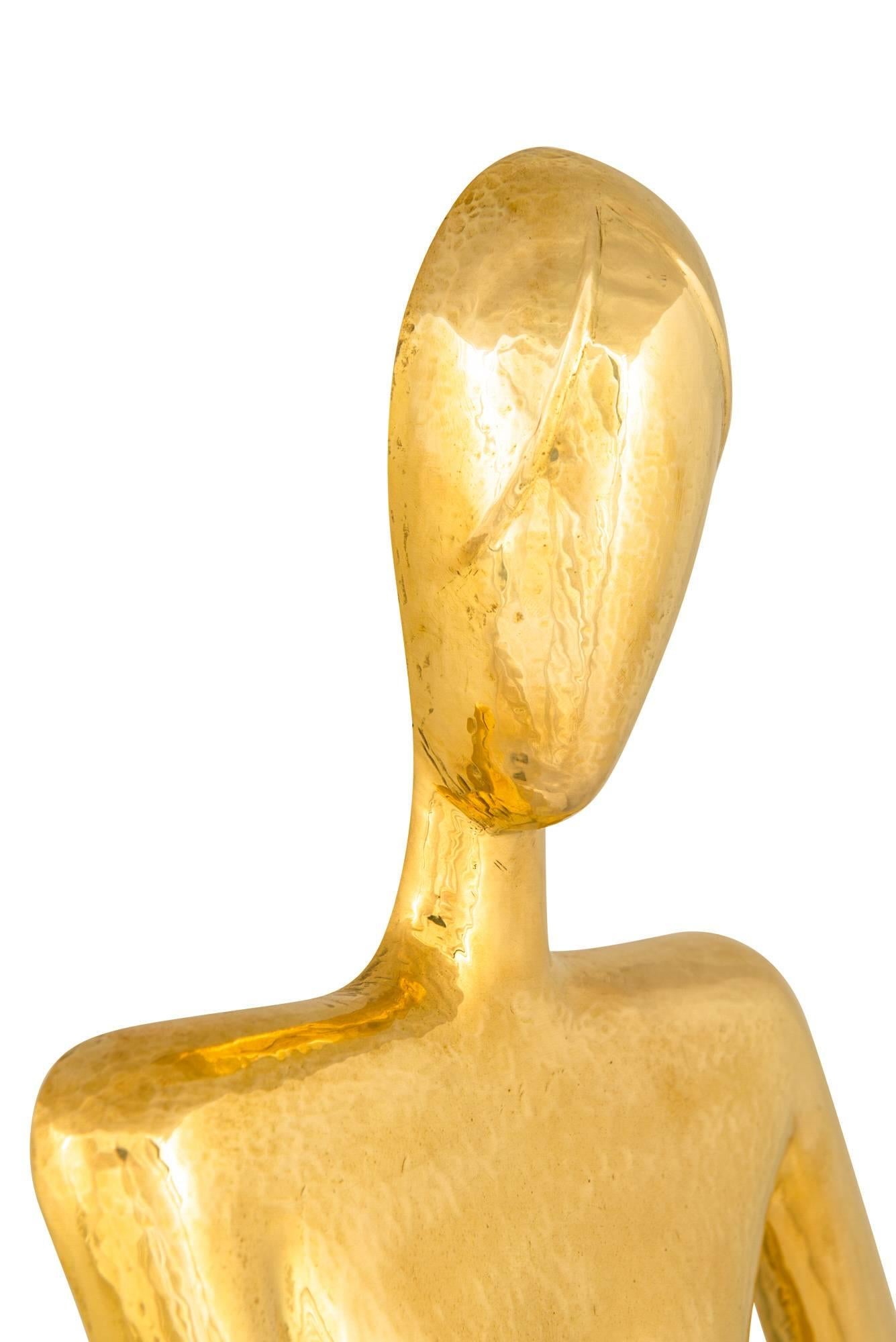 Werkstatte Franz Hagenauer Monumental Nude Marked Hammered Brass, circa 1950s 1