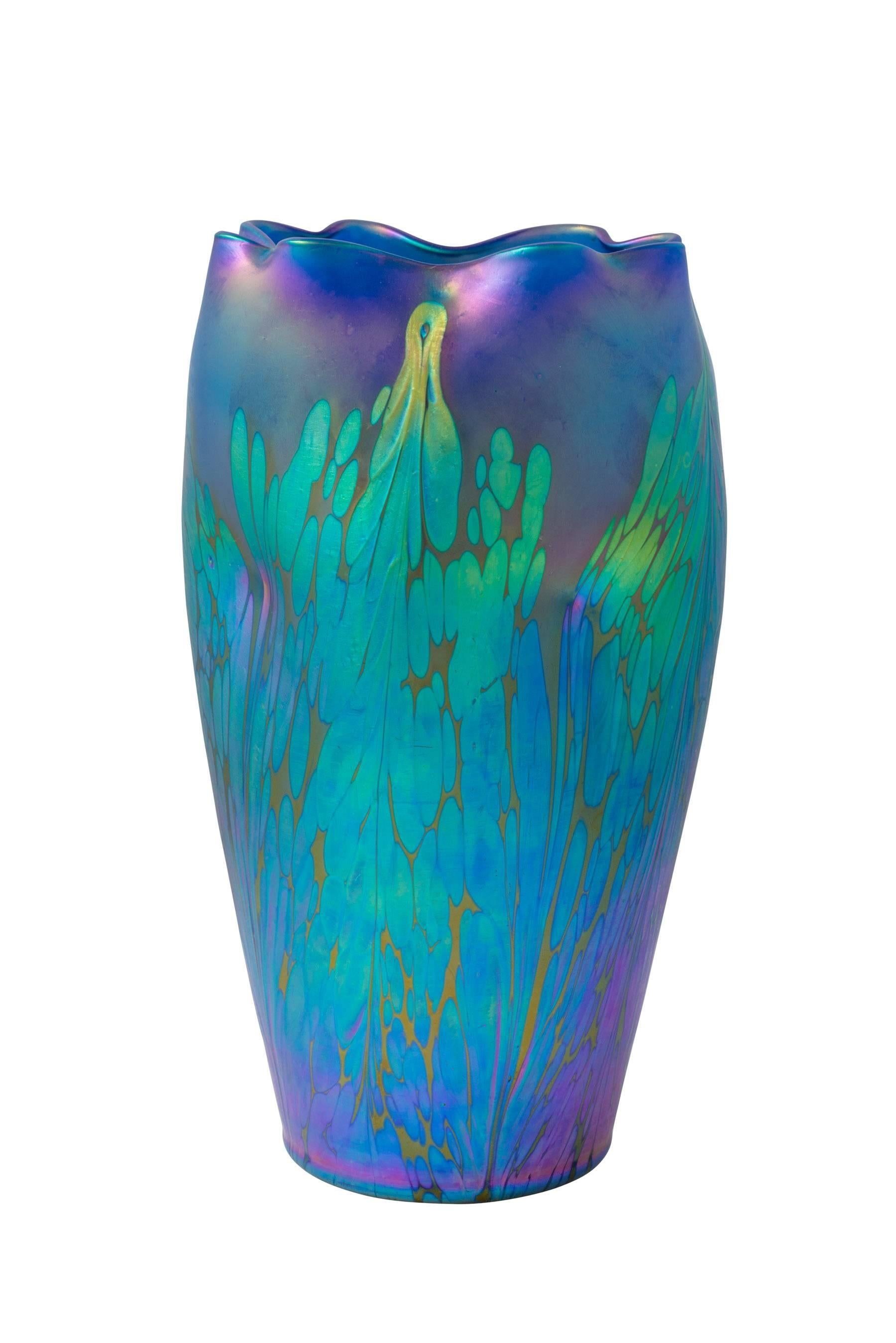Early 20th Century Loetz Mouthblown Glass Vase Phenomen 2/484 