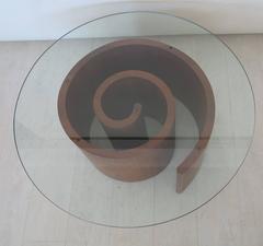 Vintage Vladimir Kagan Walnut Snail Coffee Table