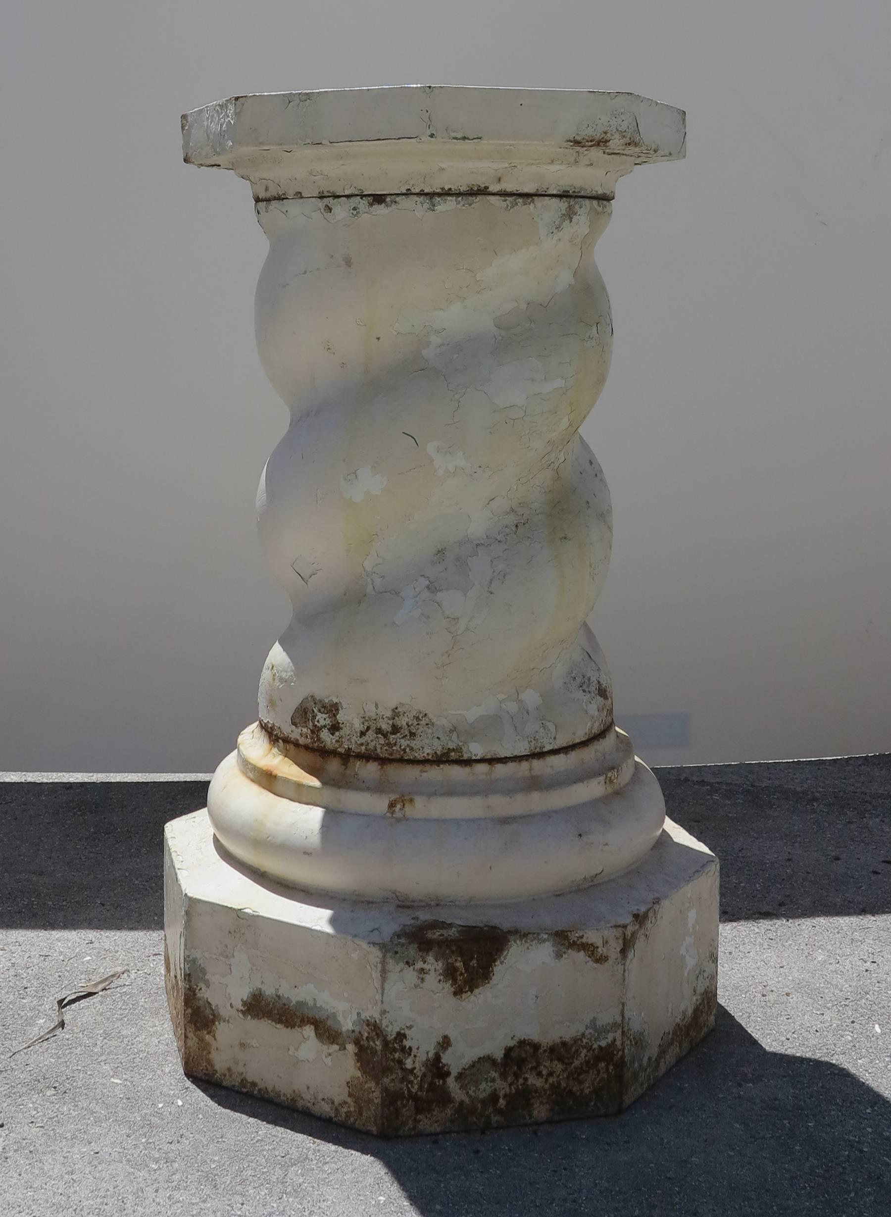 19th Century Cast Iron Garden Pedestal In Good Condition In West Palm Beach, FL