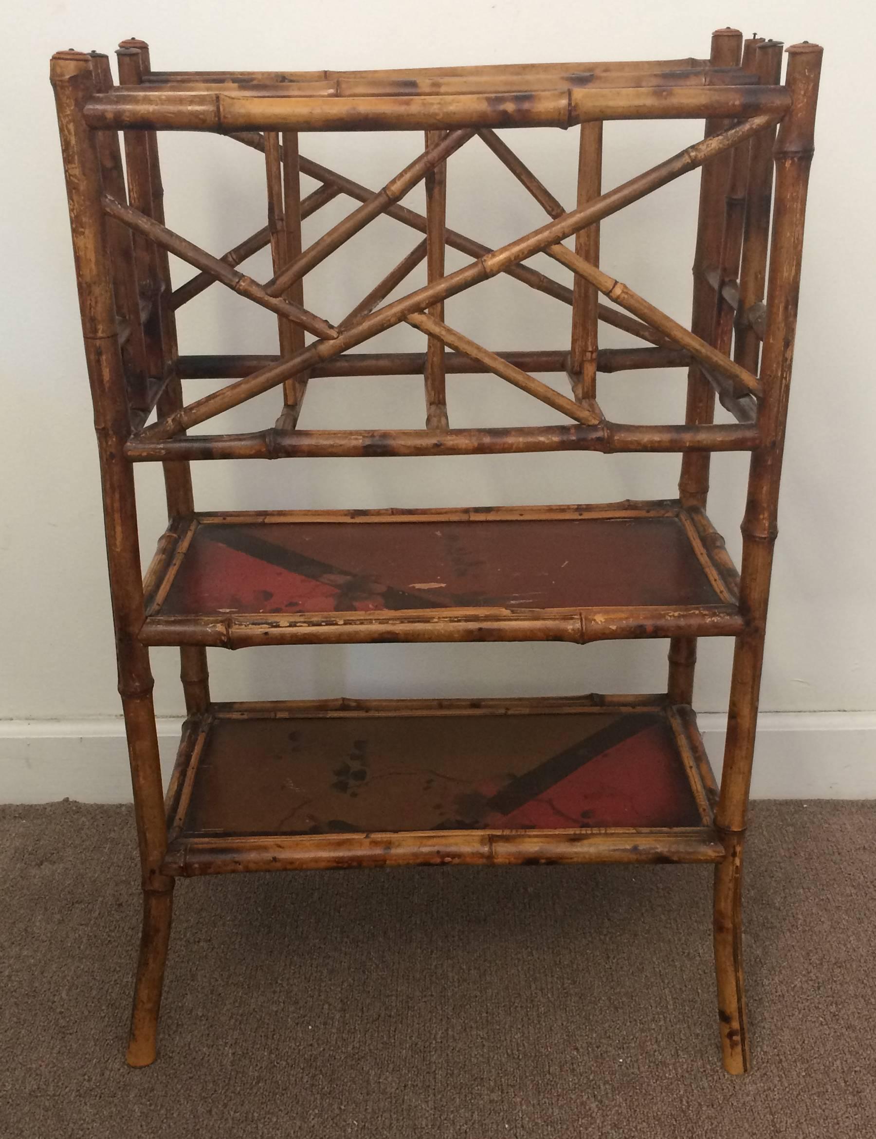 Antique English Victorian Bamboo Magazine Stand, 19th Century In Excellent Condition In West Palm Beach, FL