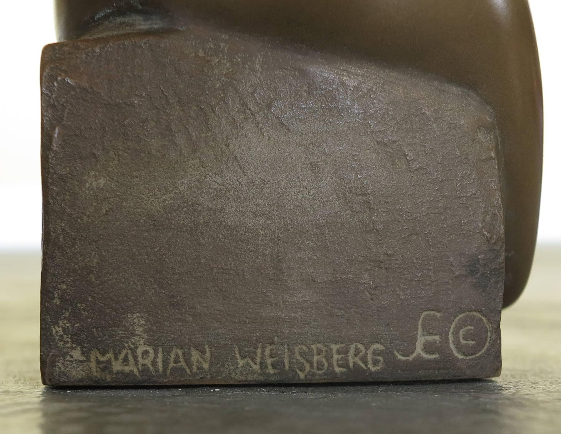 American Marian Weisberg Bronze Finish Lemur Sculpture For Sale