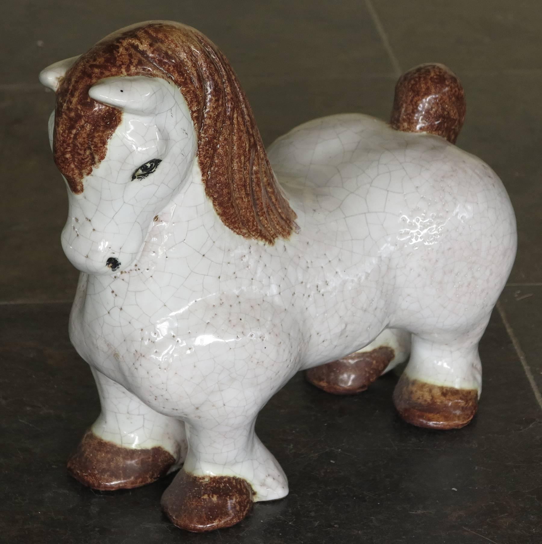Mid-Century Modern Italian Pottery Horse Sculpture
