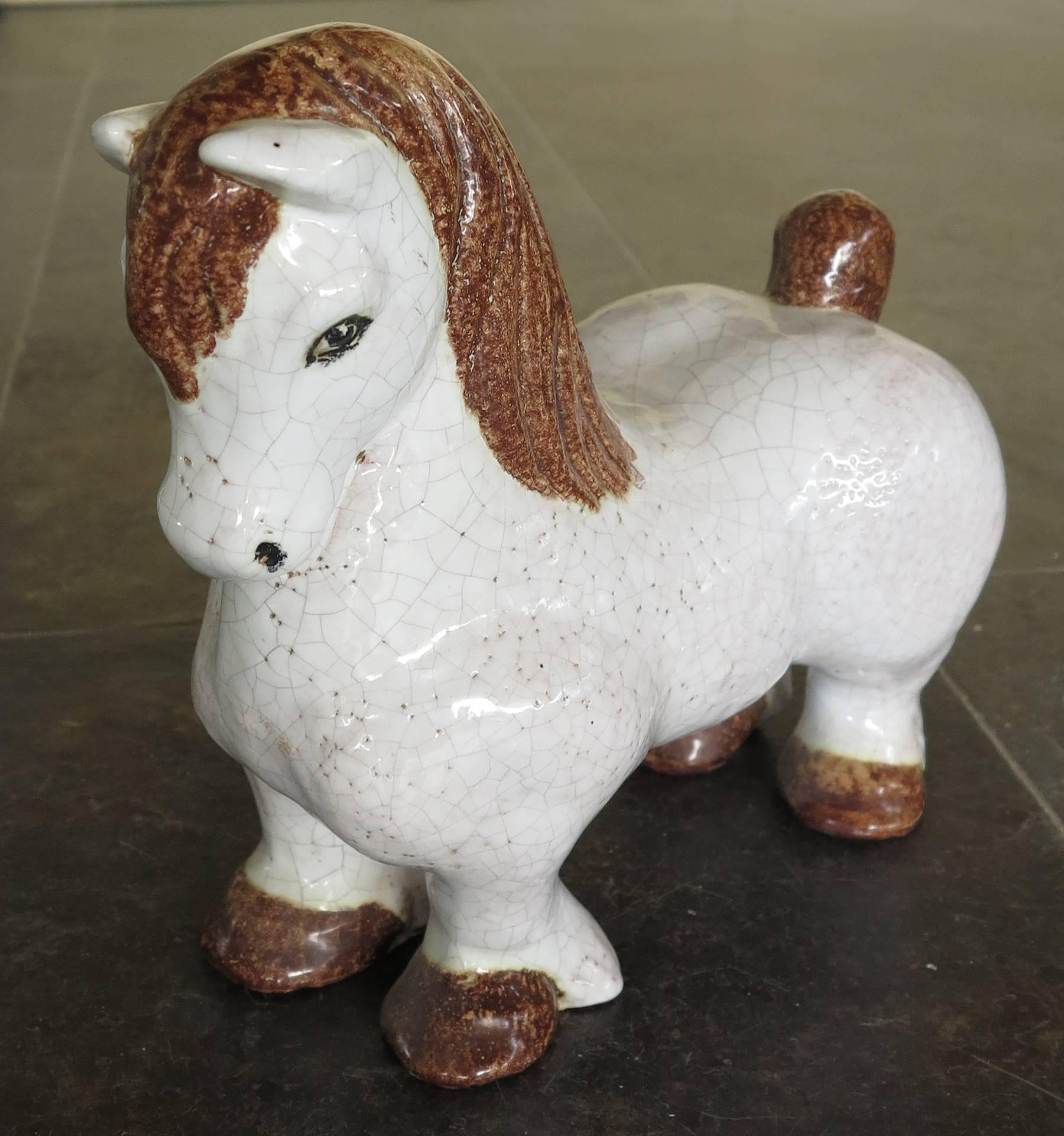 20th Century Italian Pottery Horse Sculpture