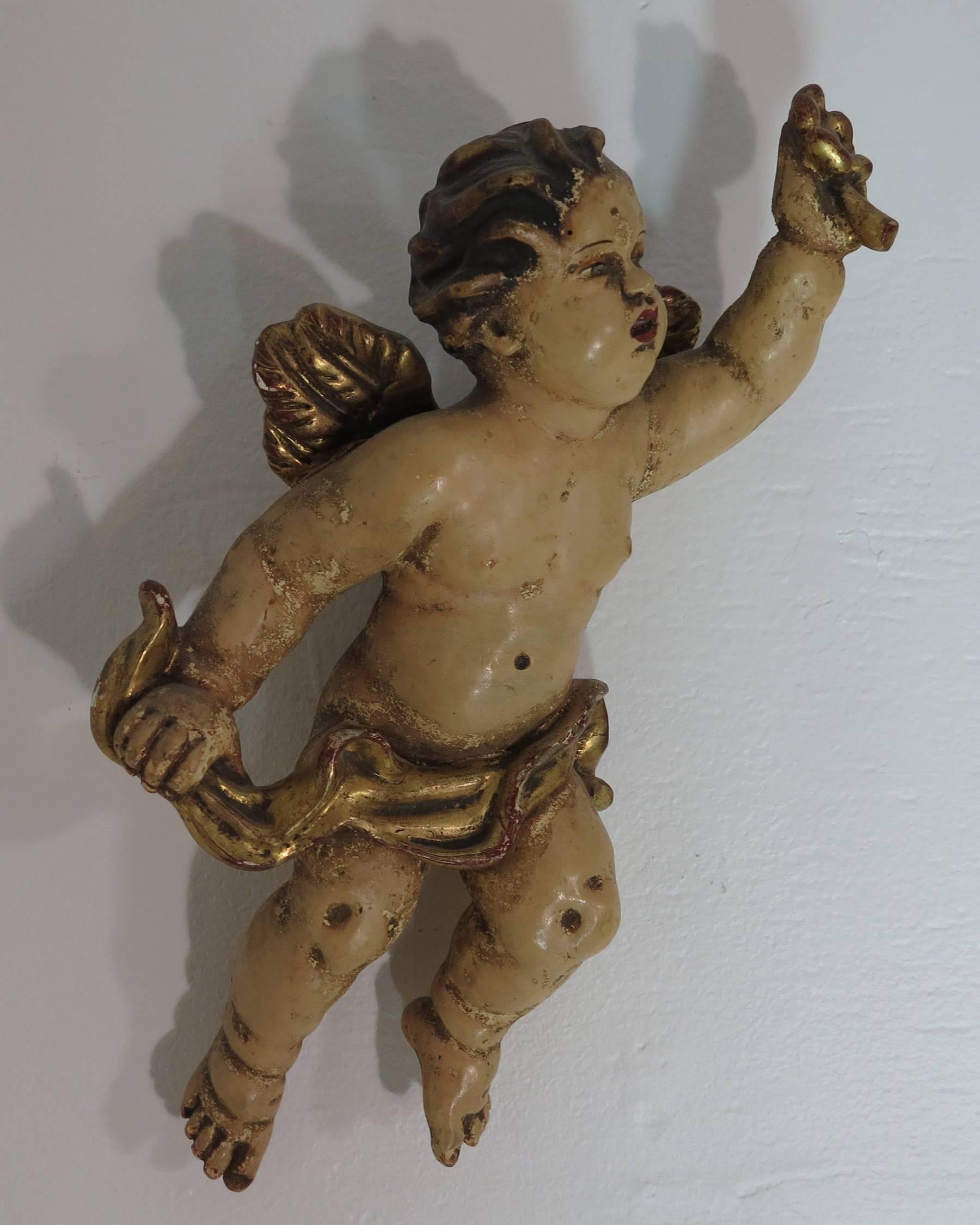 Rococo Wall Hanging Wooden Putti