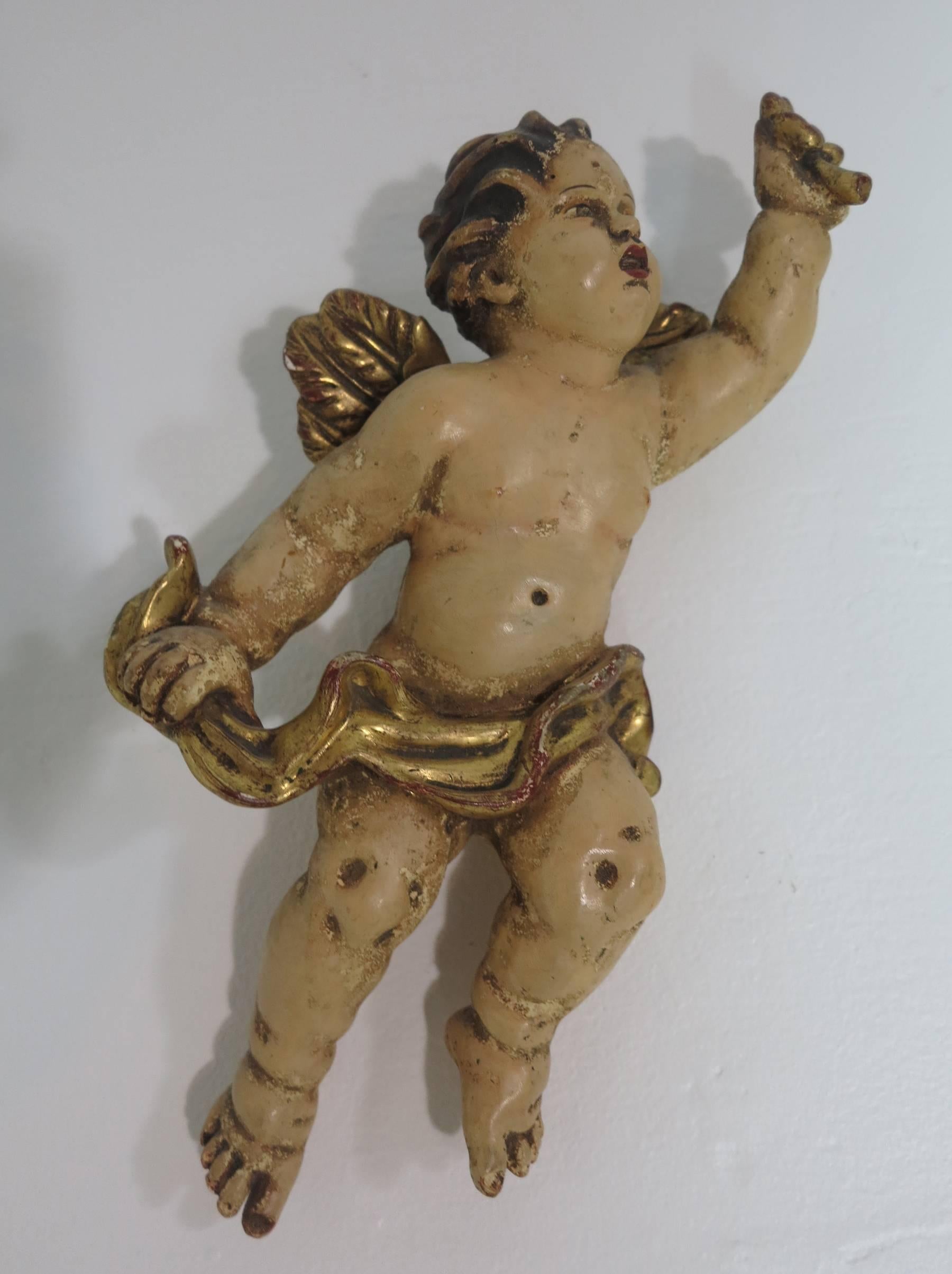 Italian Wall Hanging Wooden Putti