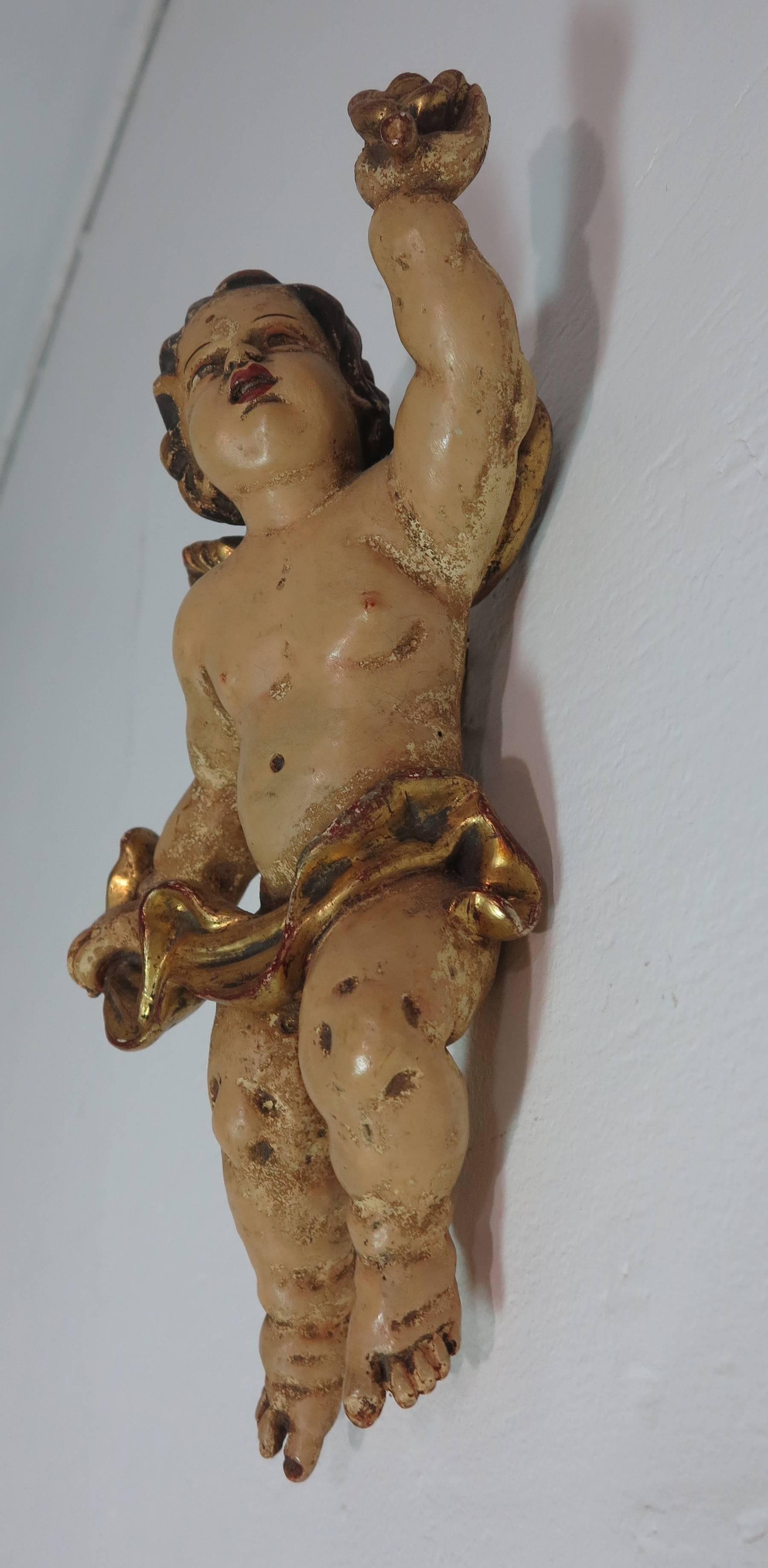20th Century Wall Hanging Wooden Putti