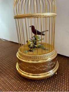 Reuge automation two singing birds in gilt birdcage
