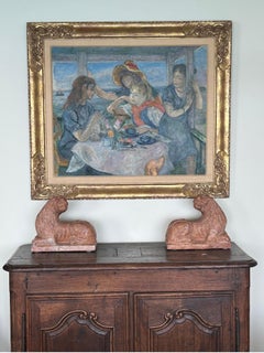 Robert Philipp . Americano 1895 -1981  olio su tela Titolo "Quattro ragazze".