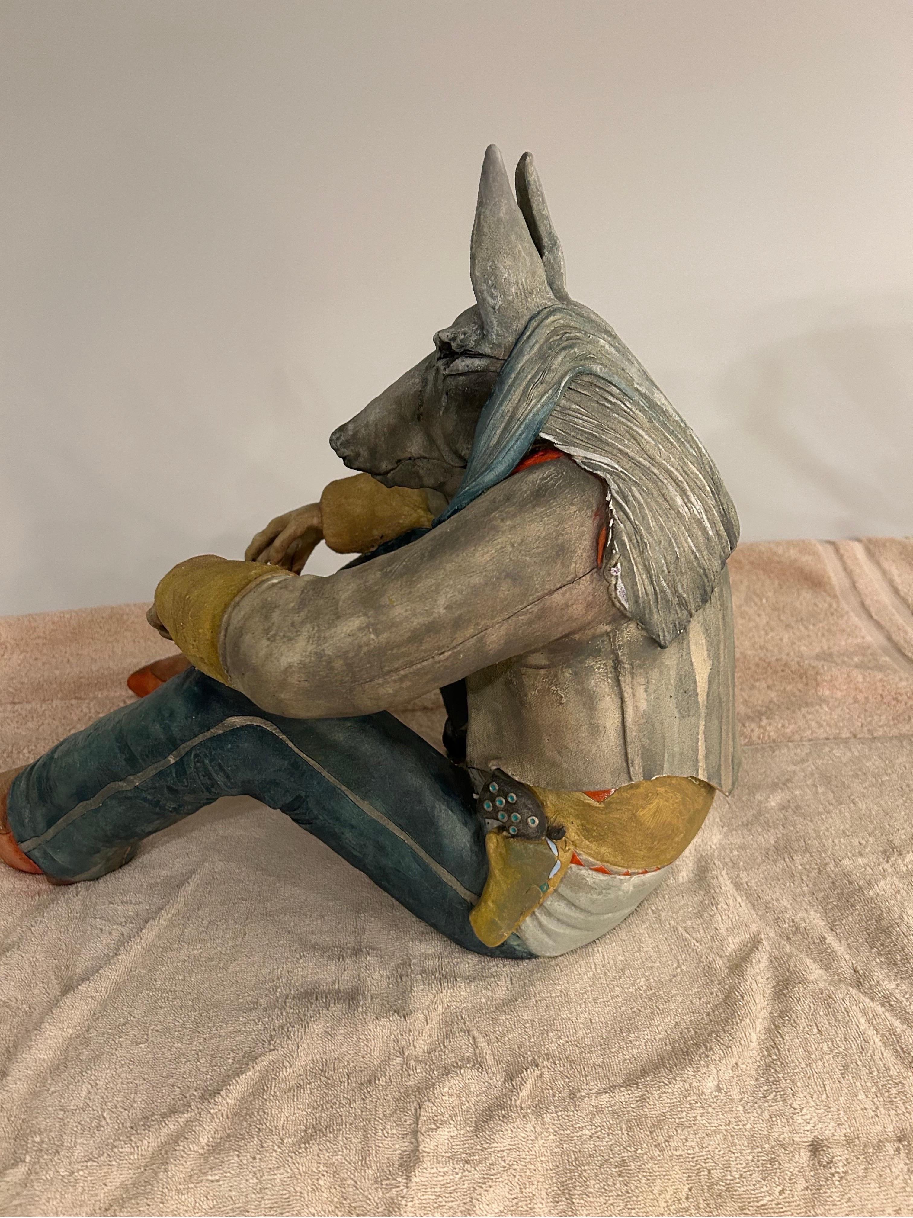 Ceramica Robert Brubaker scultura in ceramica di  un  lupo antropomorfo in vendita
