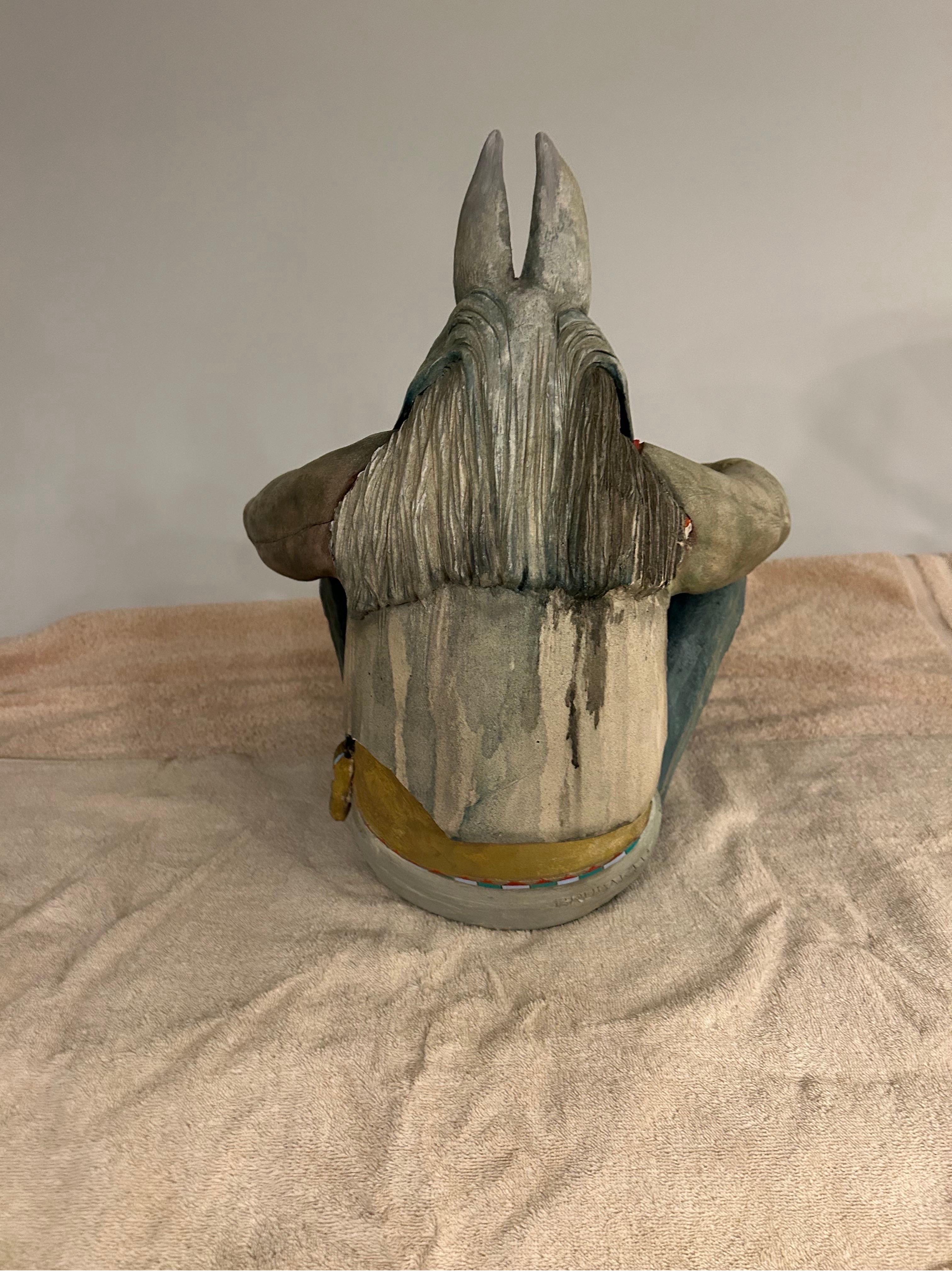 Robert Brubaker scultura in ceramica di  un  lupo antropomorfo in vendita 2