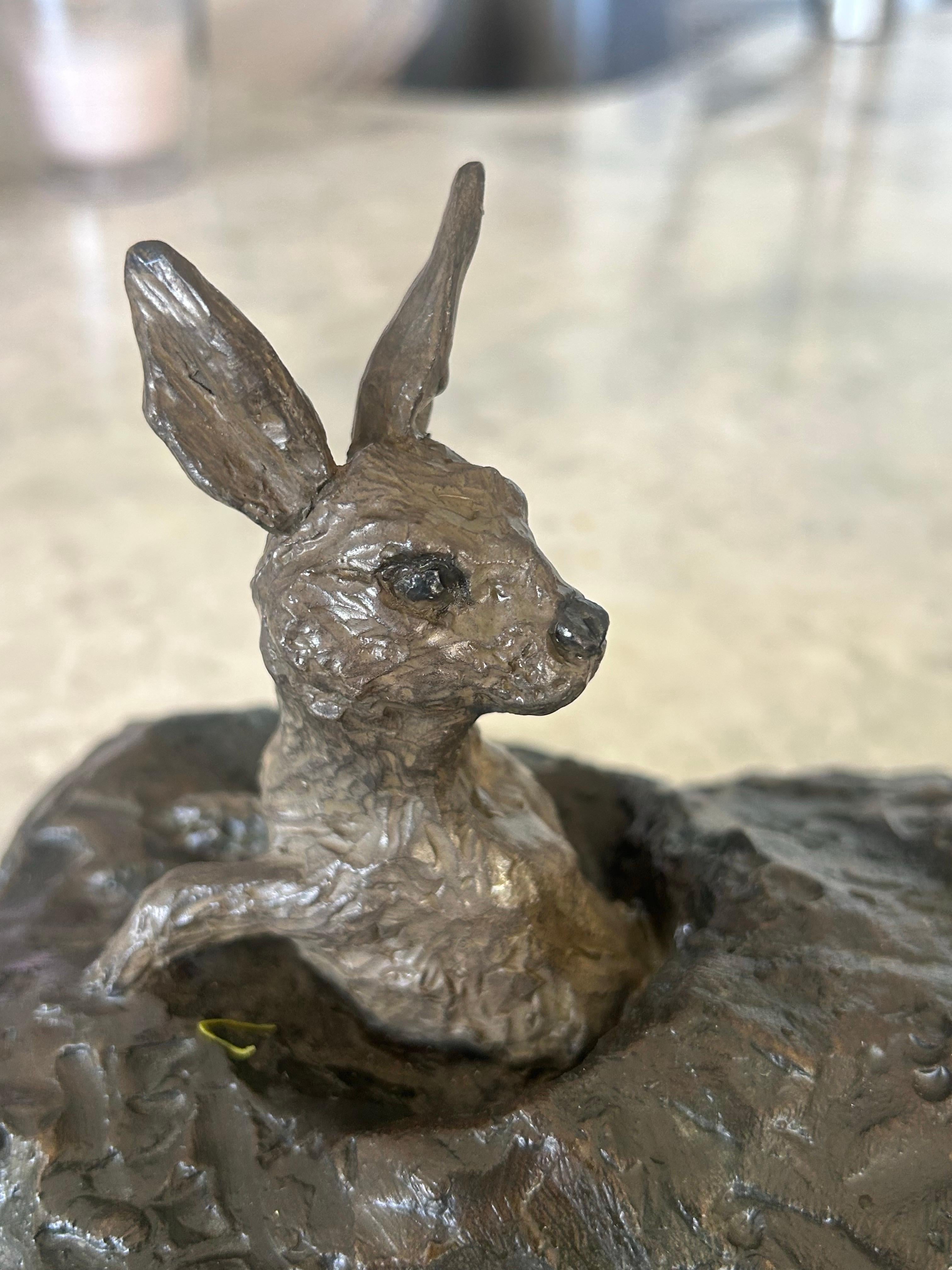 William H. Turner Bronze Fuchs und Kaninchen 1990 im Angebot 2