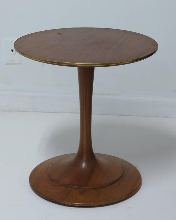 Heritage Pedestal Walnut Side Table For Sale at 1stDibs