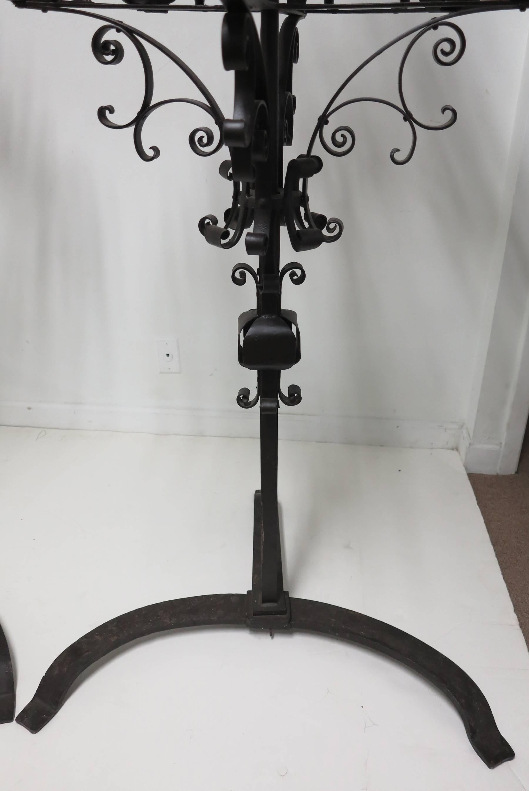 Monumental wrought iron candelabras. Huge wrought iron candelabras fit for a mansion. Very heavy well made wrought iron.