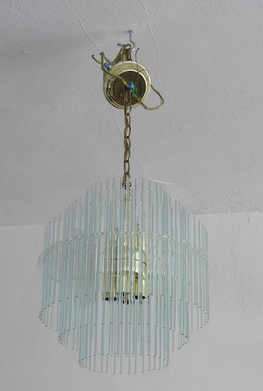 Sciolari Lucite And Glass Rod Chandelier For Lightolier Gaetano Sciolari Three Tier Glass Rods Chandelier For Lightolier