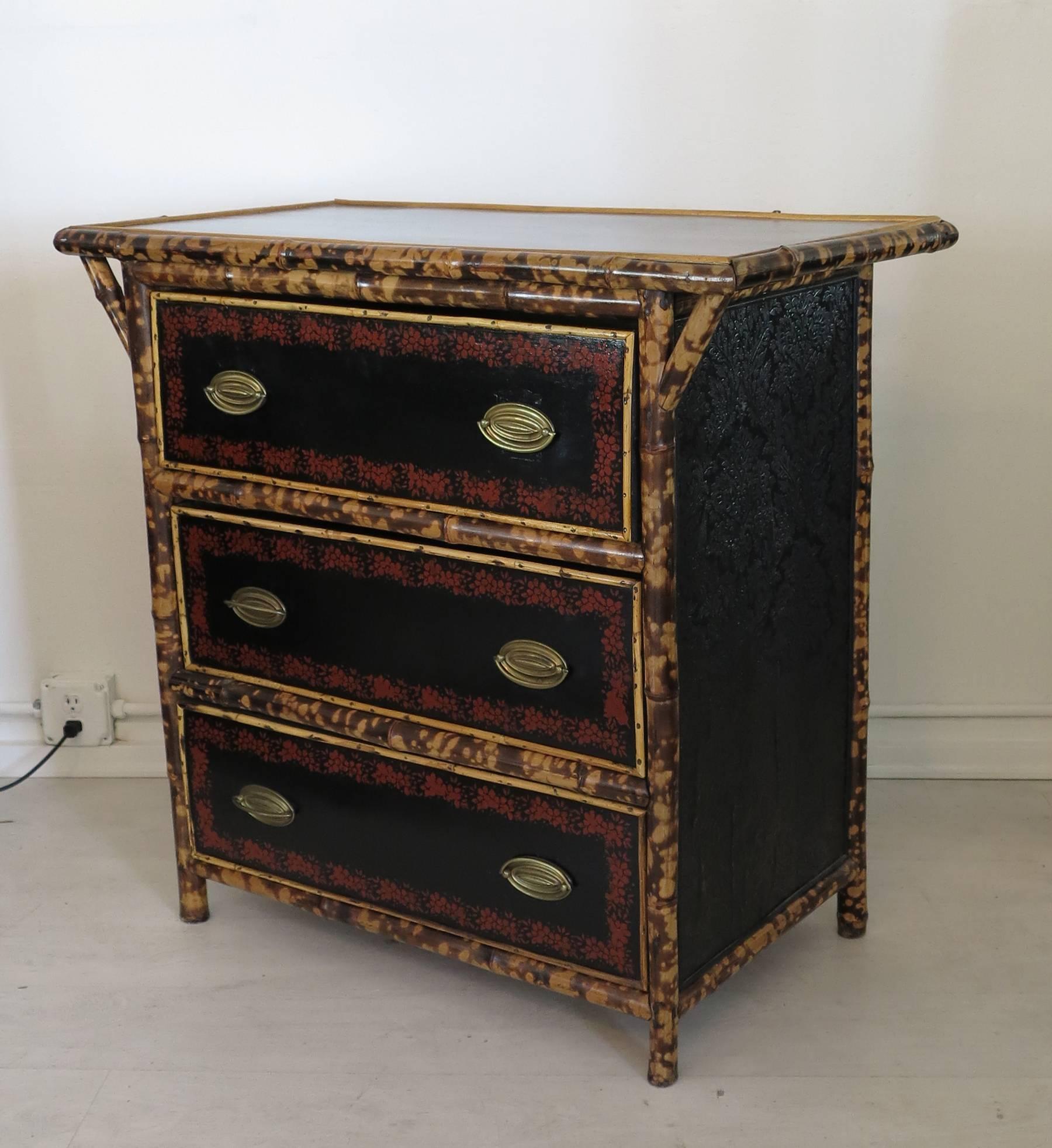 English Victorian Bamboo Dresser In Good Condition In West Palm Beach, FL