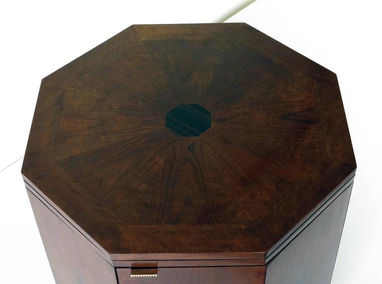 Vintage Henredon inlaid wood Octagon Cabinet with Interior ...