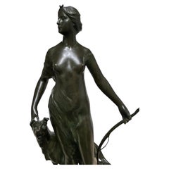 Diana la Cacciatrice, bronzo francese, opera di Paul Gasq. Fonderia Barbedienne, 1900 circa