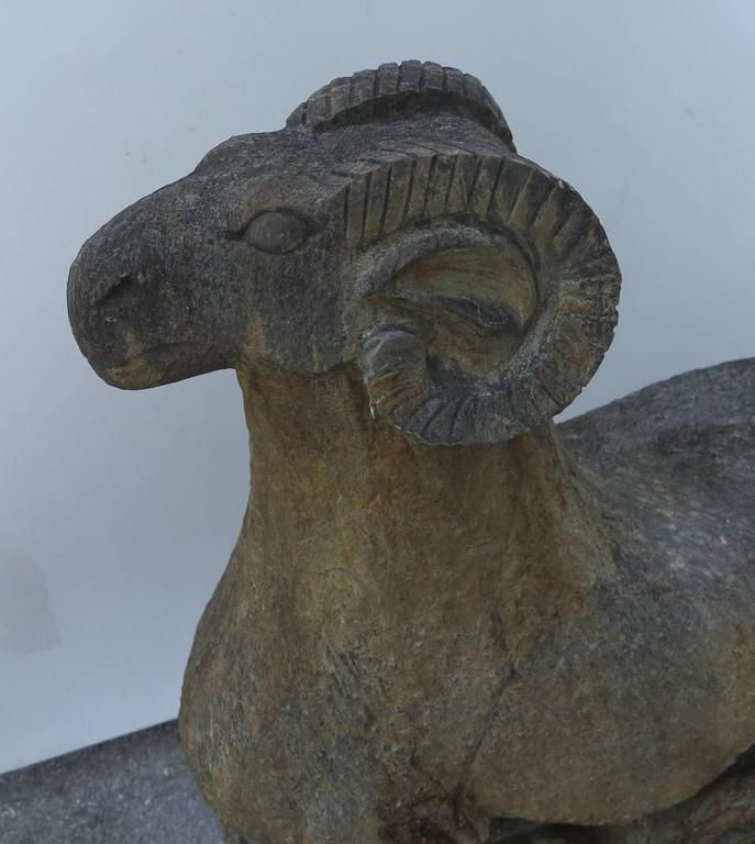 Antique Carved Stone Ram Entry Temple Statues For Sale at 1stDibs ram statue for sale, entry