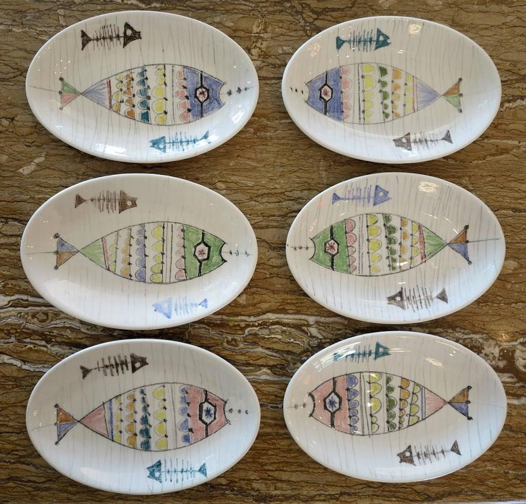 Ceramica Montecatini Figini Pottery Hand-Painted, Italy, 1960, 26