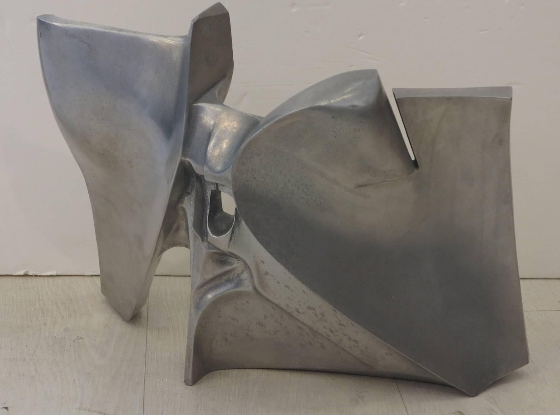Cast and polished aluminium sculpture by Art Brenner, Paris, France. An original work of art one of three made. Signed by the artist.