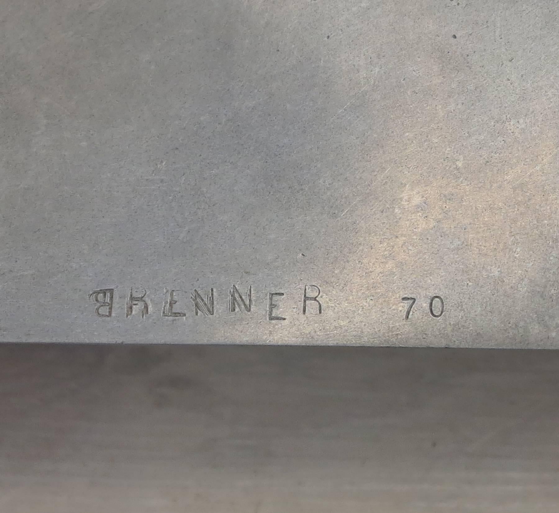 French Art Brenner Cast Aluminium Sculpture 