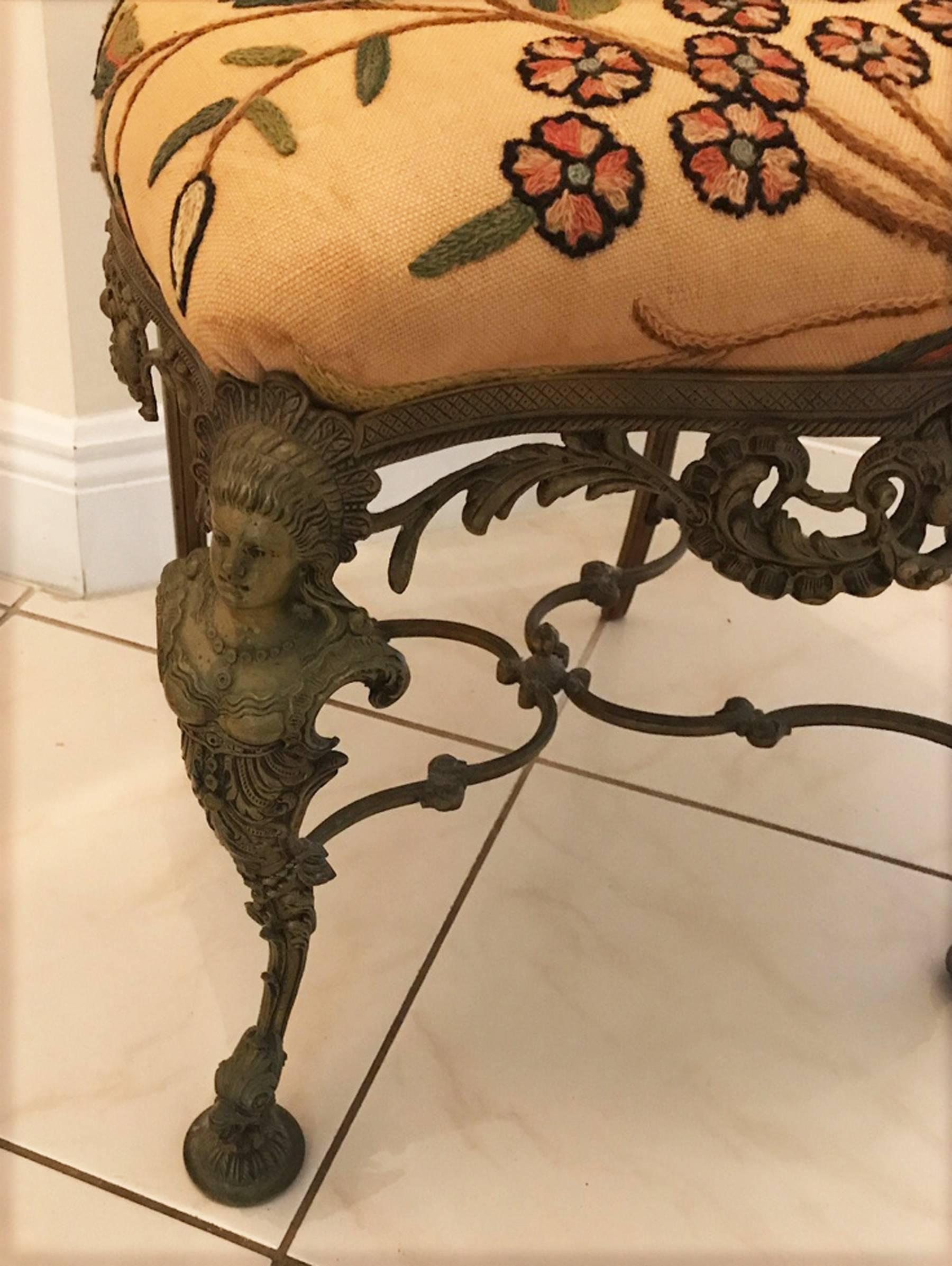 20th Century Vintage Cast Bronze Neoclassical Spanish Side Chair