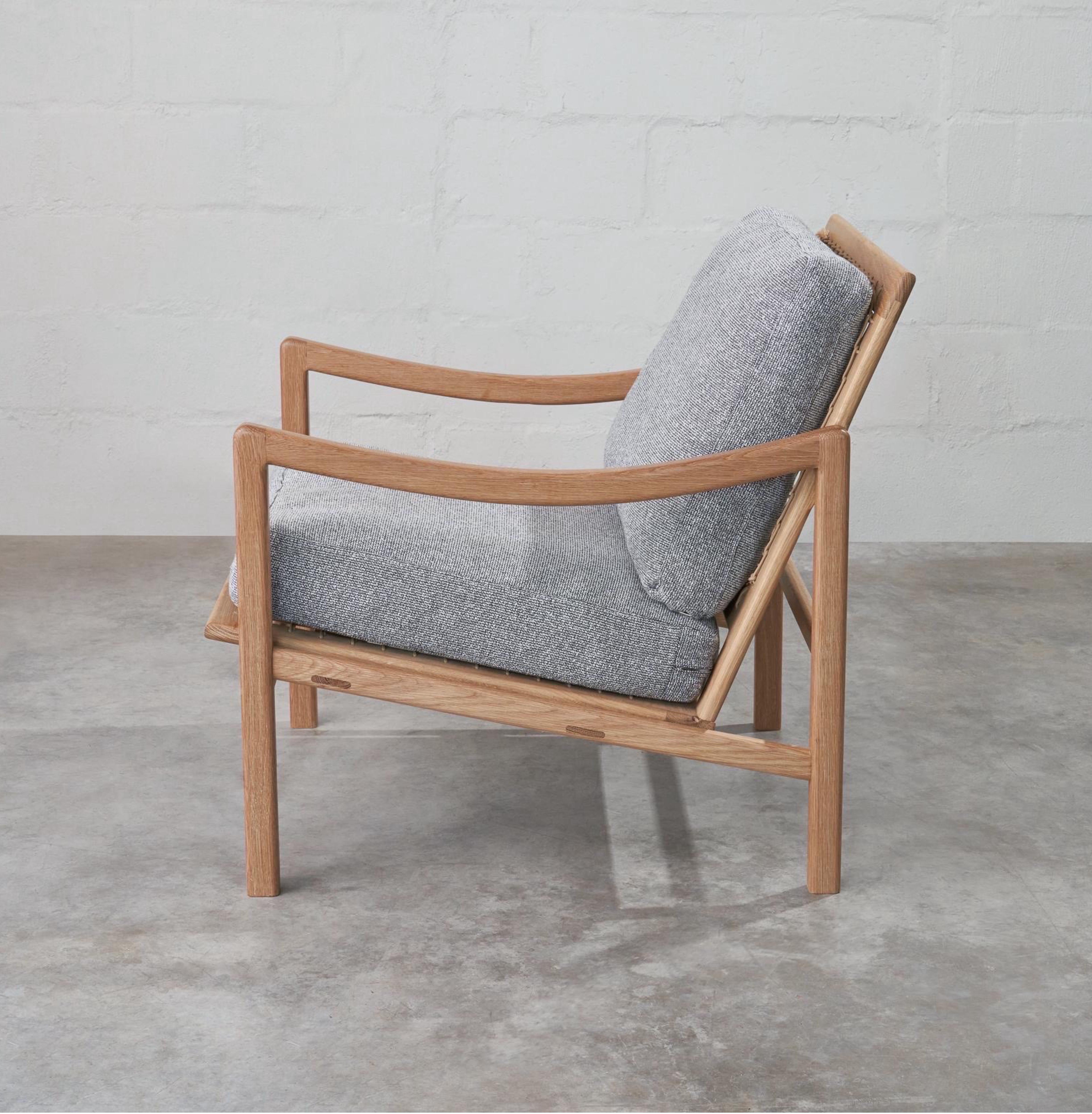 Other Oak and Cord Kalm Arm Chair  For Sale