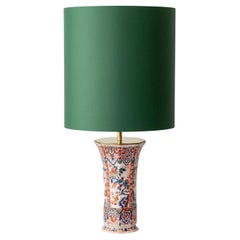 Lámpara de mesa Chinoiserie de Géo Martel, loza de Desvres, principios del siglo XX