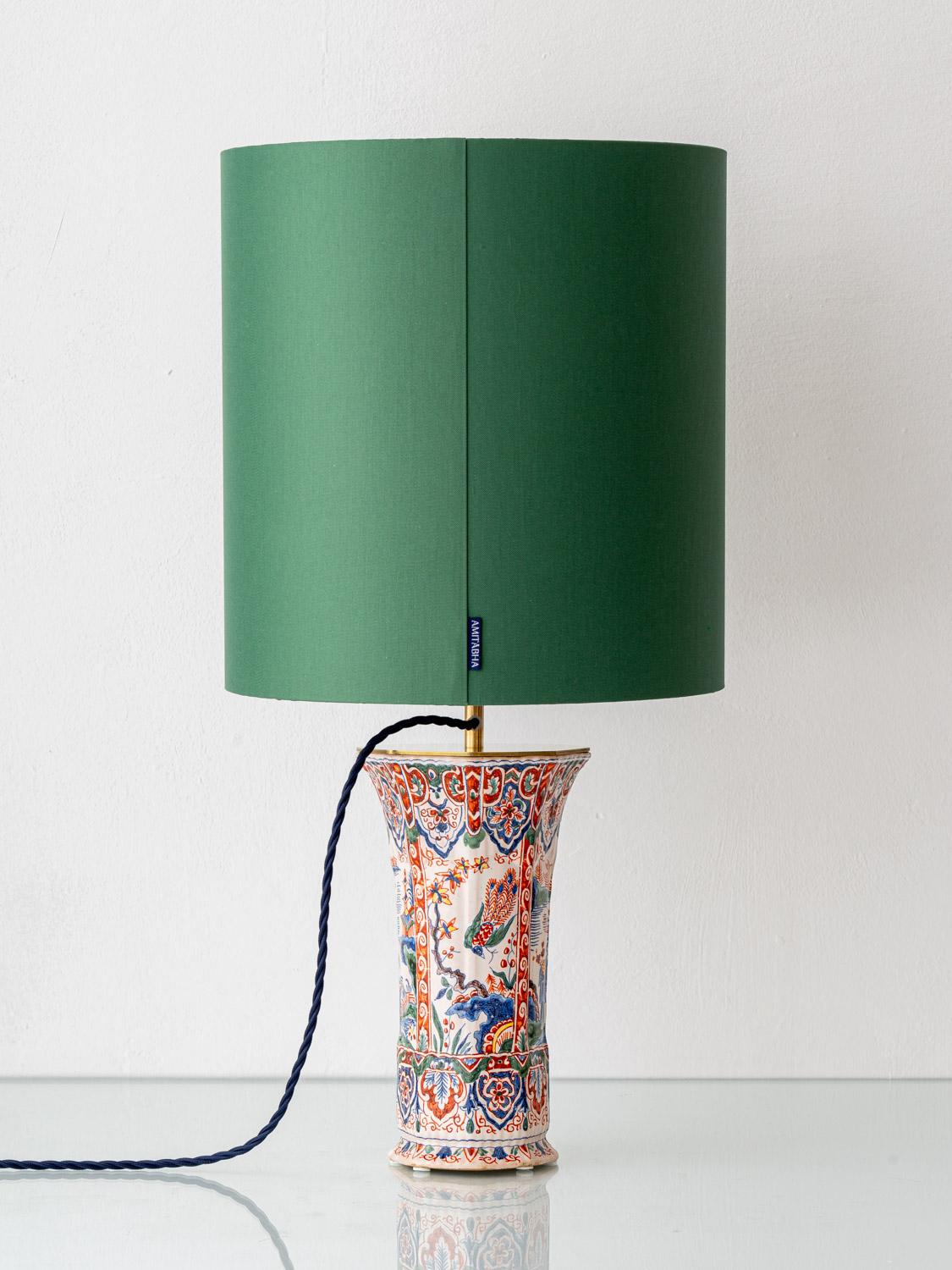 Lámpara de mesa Chinoiserie de Géo Martel, loza de Desvres, principios del siglo XX en venta 2