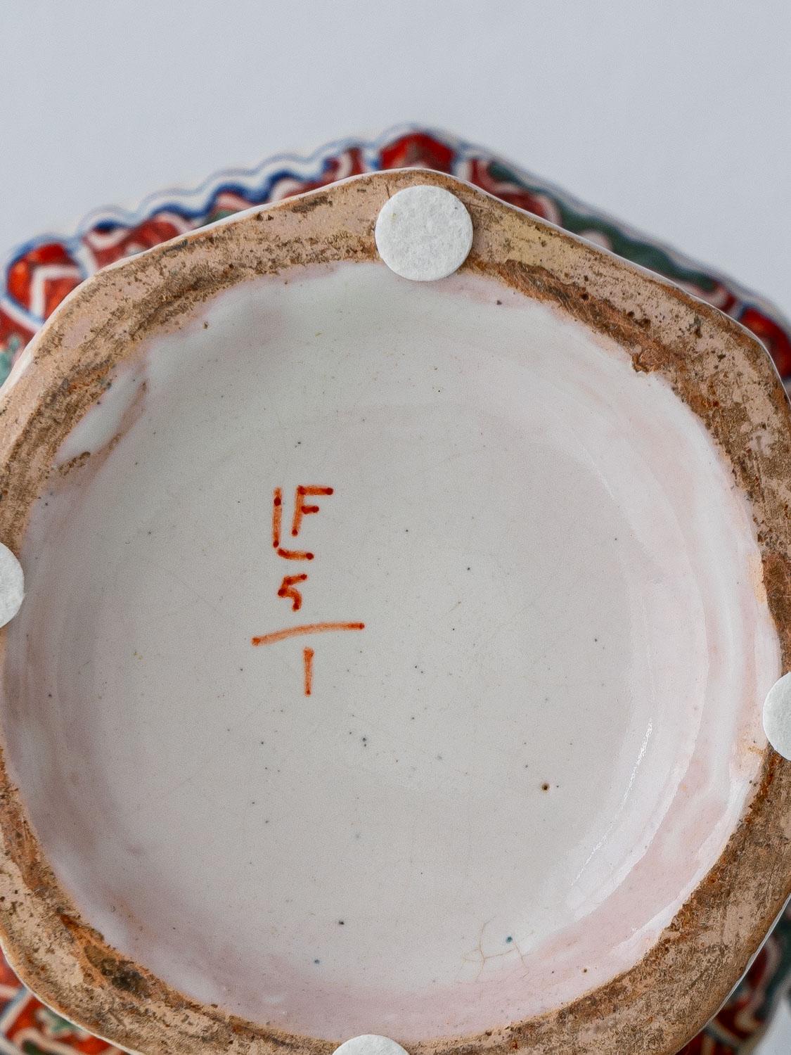 Lámpara de mesa Chinoiserie de Géo Martel, loza de Desvres, principios del siglo XX en venta 6