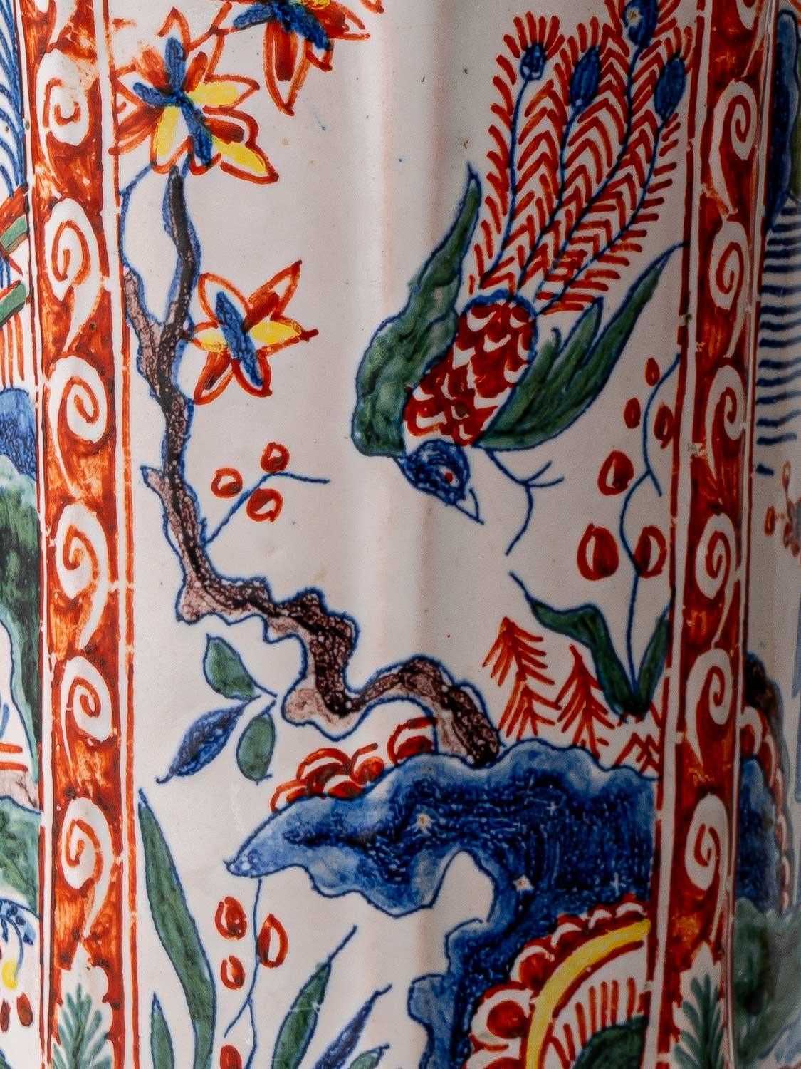 Lámpara de mesa Chinoiserie de Géo Martel, loza de Desvres, principios del siglo XX en venta 1