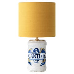 Renaissance Revival Italian Majolica Albarello Table Lamp, 19th Century