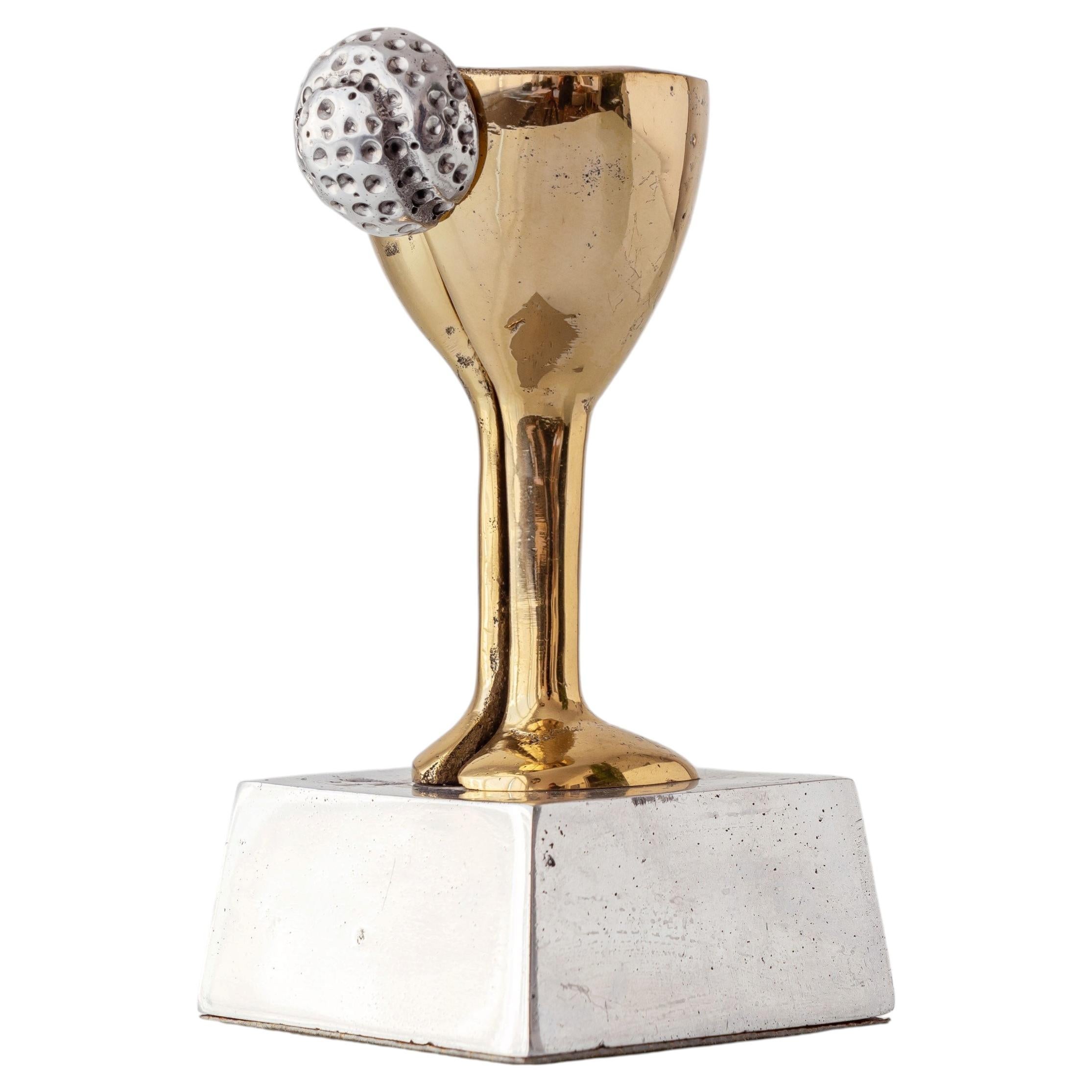David Marshall Brutalistische Skulptur aus Messing und Aluminium Golf-Trophäe