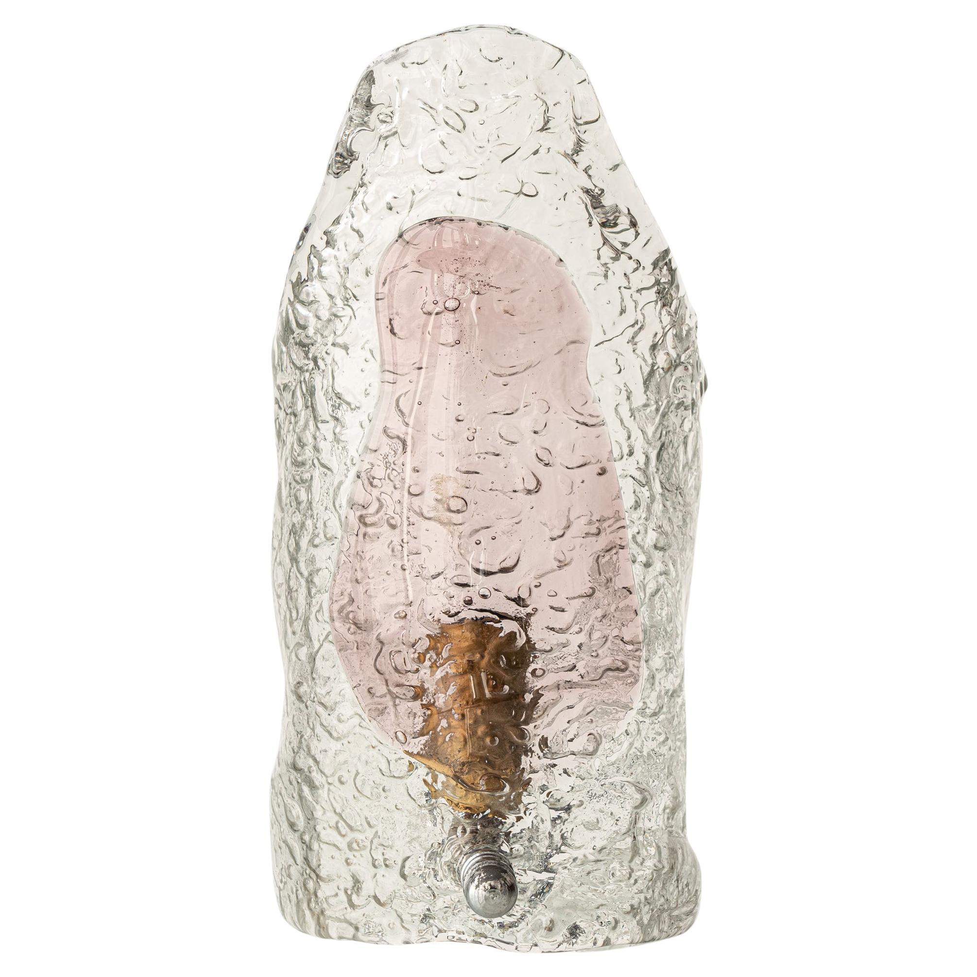 Sculptural Hand-Blown Glass Table Lamp, Murano Style, 1970s