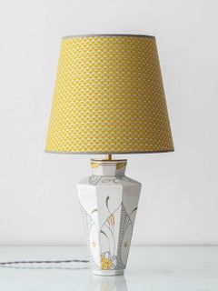 Art Deco Table Lamp by Royal Delft, Hand-Painted Ceramic, Netherlands