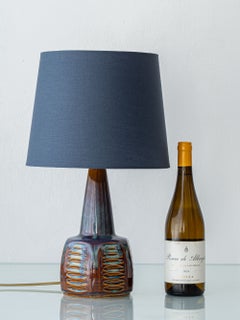 Søholm Danish Modern Stoneware Table Lamp, Brown and Blue Glaze, New Shade