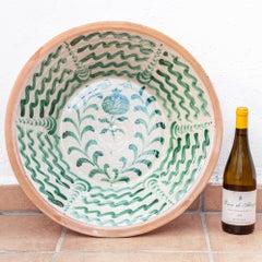 Hand-Painted Spanish Lebrillo Bowl, Ceramic Wall Art, Granada, 20 inches
