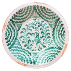 Spanish Revival Lebrillo Ceramic Bowl, Hand-Painted Granada Pottery, 20 in