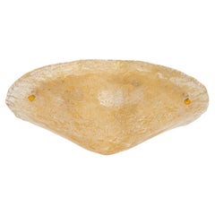 Deckenleuchte aus Muranoglas und Messing zur bündigen Montage, Gold und klares Glas, 20 Zoll